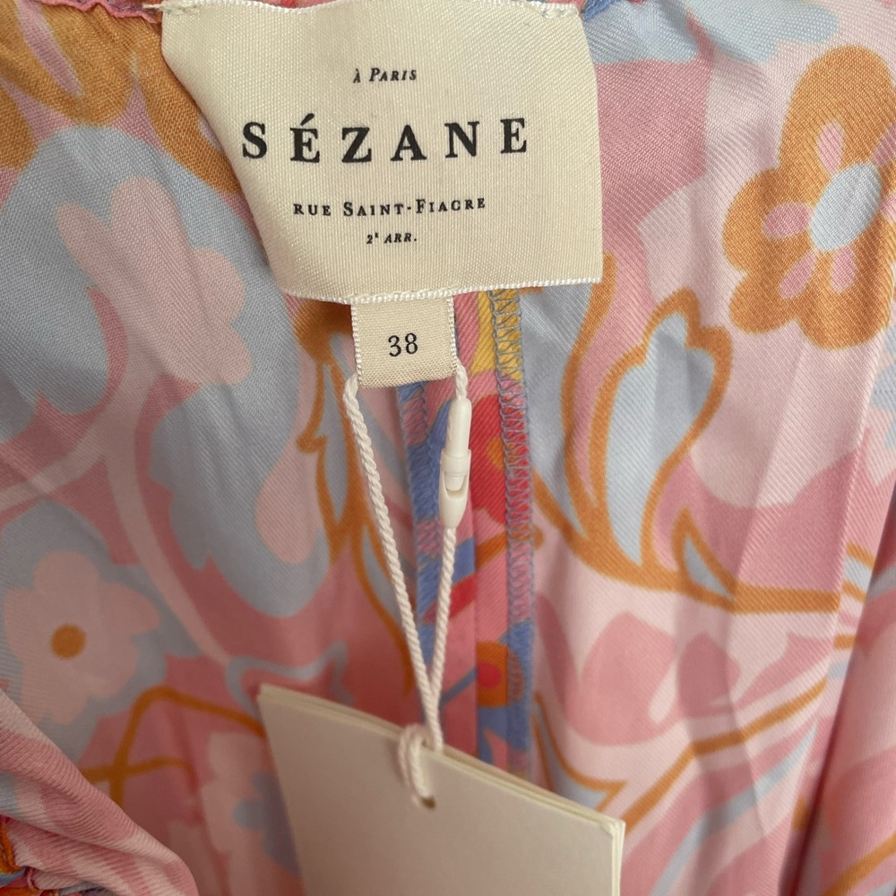 Sézane Pink, Yellow & Blue Paisley Jumpsuit - Picture 6 of 11